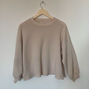 Xirena Honor Cropped Pullover Sweatshirt in Oat XS